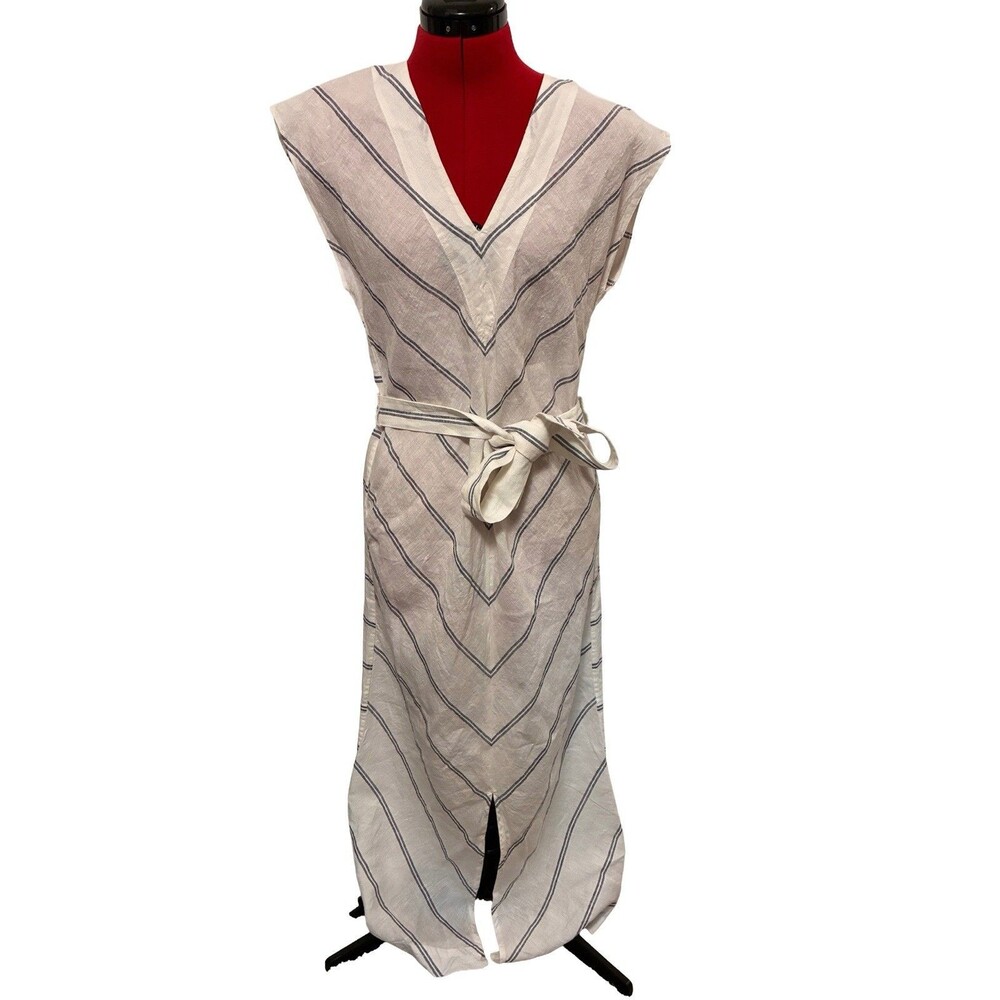 The White Label Striped 100% Linen Dress Size 4